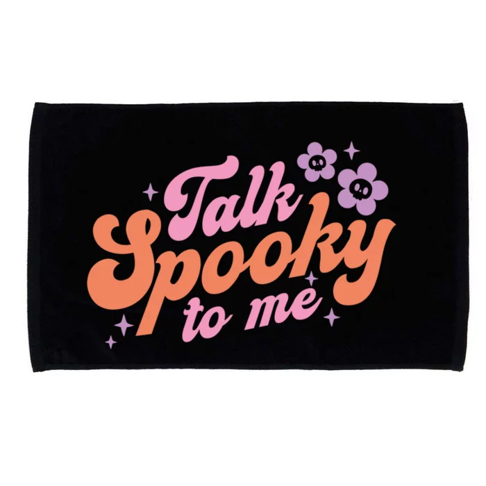 Talk Spooky To Me Floral Groovy Halloween Costumes Gift Microfiber Hand Towel