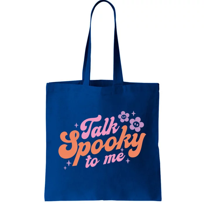 Talk Spooky To Me Floral Groovy Halloween Costumes Gift Tote Bag