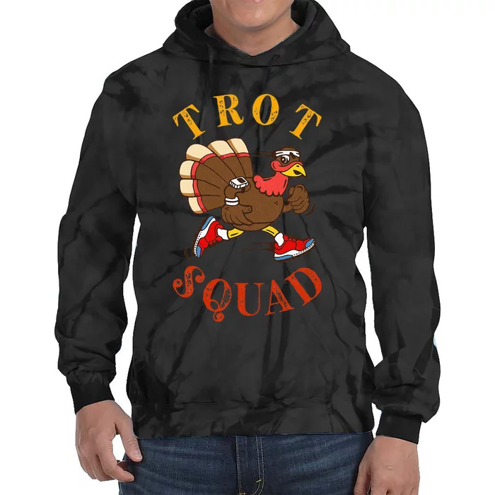 Trot Squad Thanksgiving Turkey Trot Costume Tie Dye Hoodie