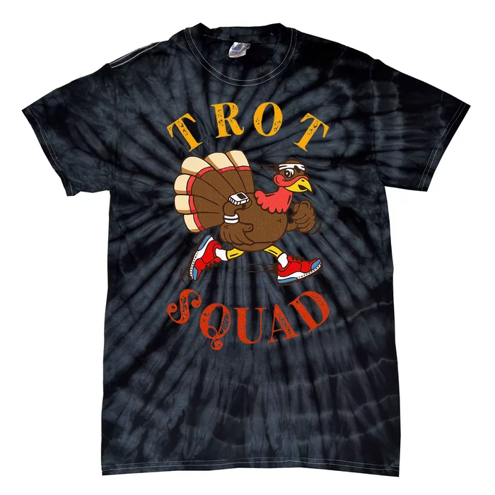 Trot Squad Thanksgiving Turkey Trot Costume Tie-Dye T-Shirt