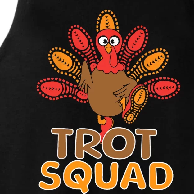 Trot Squad Turkey Trot Family Thanksgiving Running Marathon Ladies Tri-Blend Wicking Tank