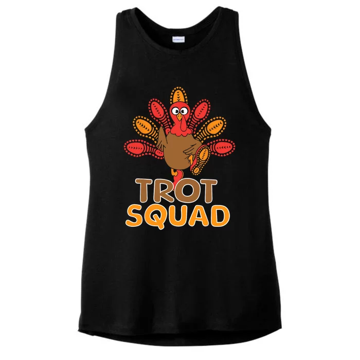 Trot Squad Turkey Trot Family Thanksgiving Running Marathon Ladies Tri-Blend Wicking Tank