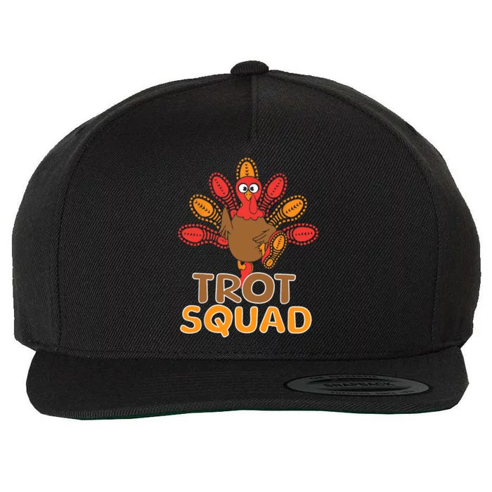 Trot Squad Turkey Trot Family Thanksgiving Running Marathon Wool Snapback Cap