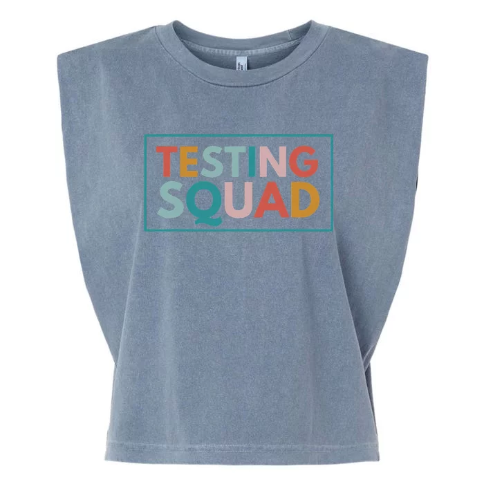 Testing Squad Test Day Motivational For Teacher Garment-Dyed Women's Muscle Tee