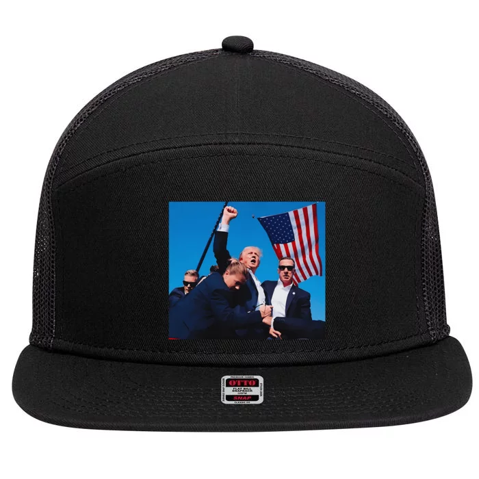 Trump Shot Trump Shooting Trump 2024 7 Panel Mesh Trucker Snapback Hat