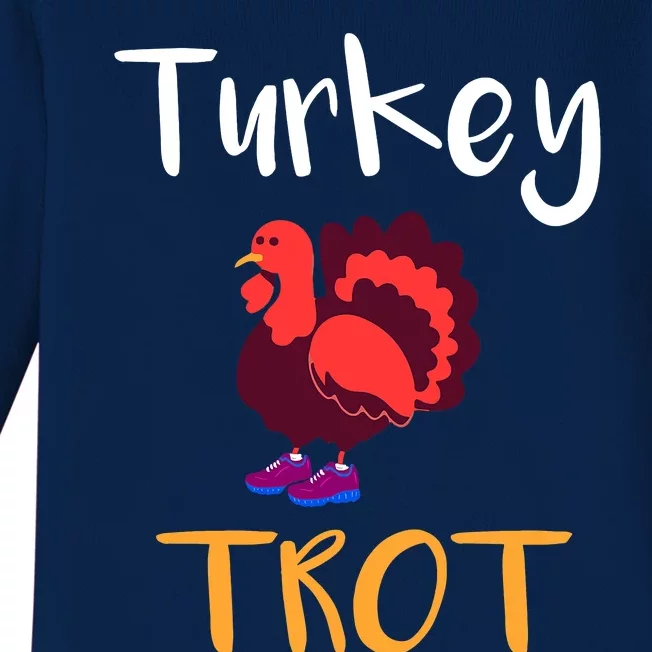 Trot Squad Thanksgiving Day Dabbing Turkey Dancing Baby Long Sleeve Bodysuit