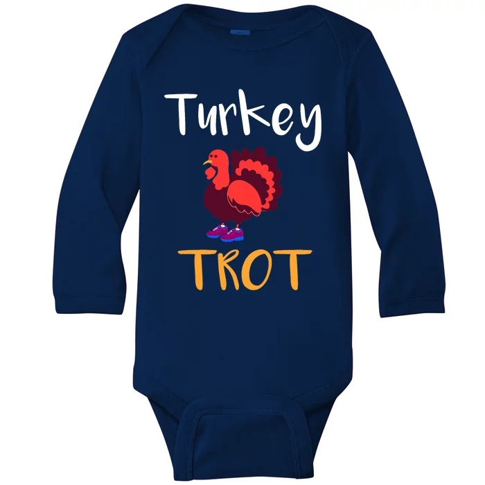 Trot Squad Thanksgiving Day Dabbing Turkey Dancing Baby Long Sleeve Bodysuit