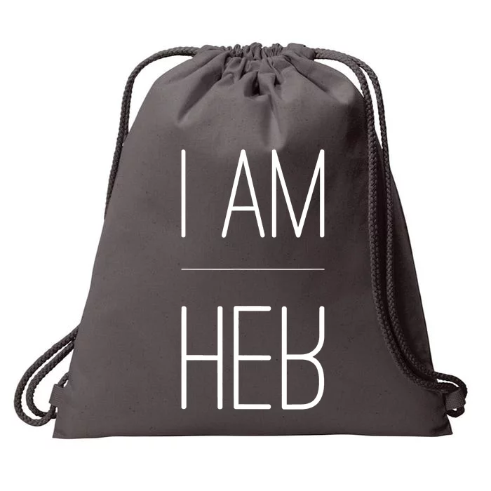 Trendy Statement T I AM HER Gift For Sports Fans I AM HER Drawstring Bag