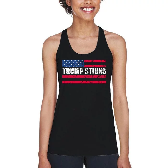 Trump Smells Trump Stinks Vintage Women's Racerback Tank