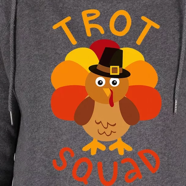 Trot Squad Turkey Pilgrim Costume Womens Funnel Neck Pullover Hood