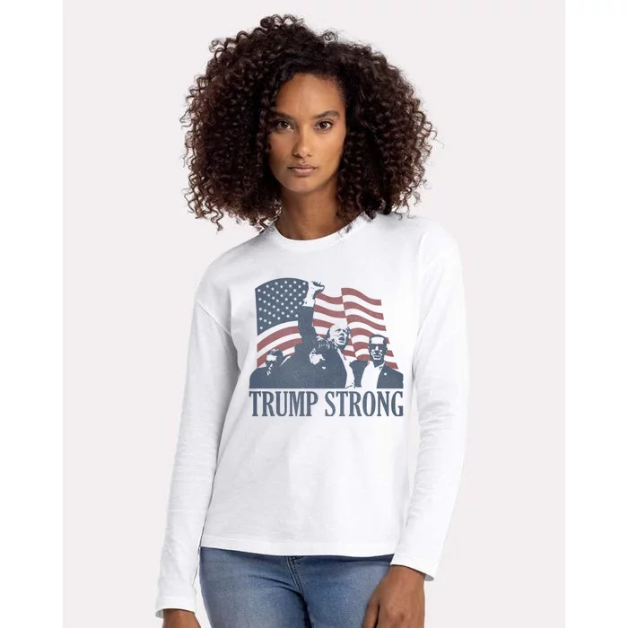 Trump Strong Womens Cotton Relaxed Long Sleeve T-Shirt