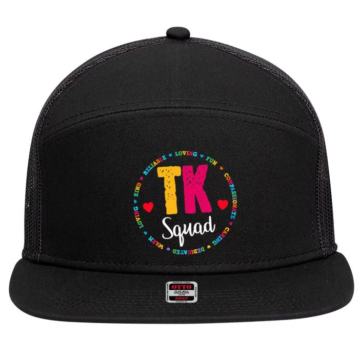 TK Squad Tee Transitional Kindergarten Teacher Team Crew 7 Panel Mesh Trucker Snapback Hat