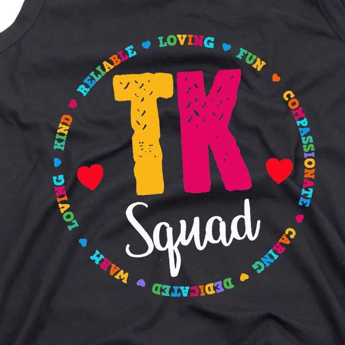 TK Squad Tee Transitional Kindergarten Teacher Team Crew Tank Top