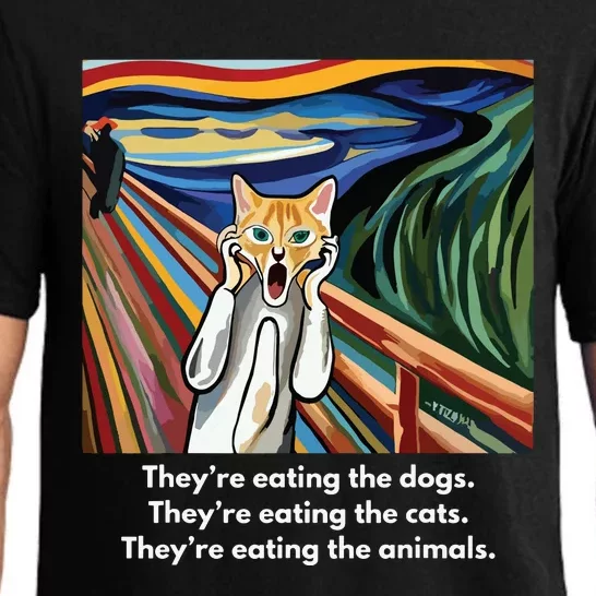 The Scream Theyre Eating The Dogs Theyre Eating The Cats Pajama Set