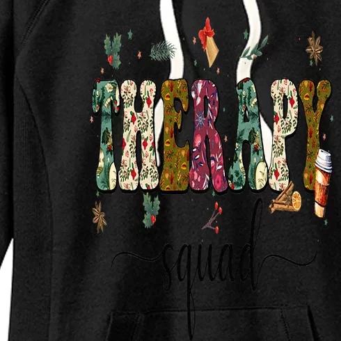 Therapy Squad Team SLP OT PT Rehab Winter Christmas Vibes Women's Fleece Hoodie