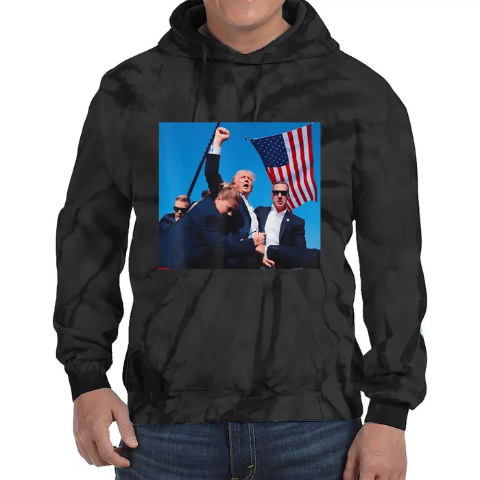 Trump Shooting Trump 2024 Gift Tie Dye Hoodie