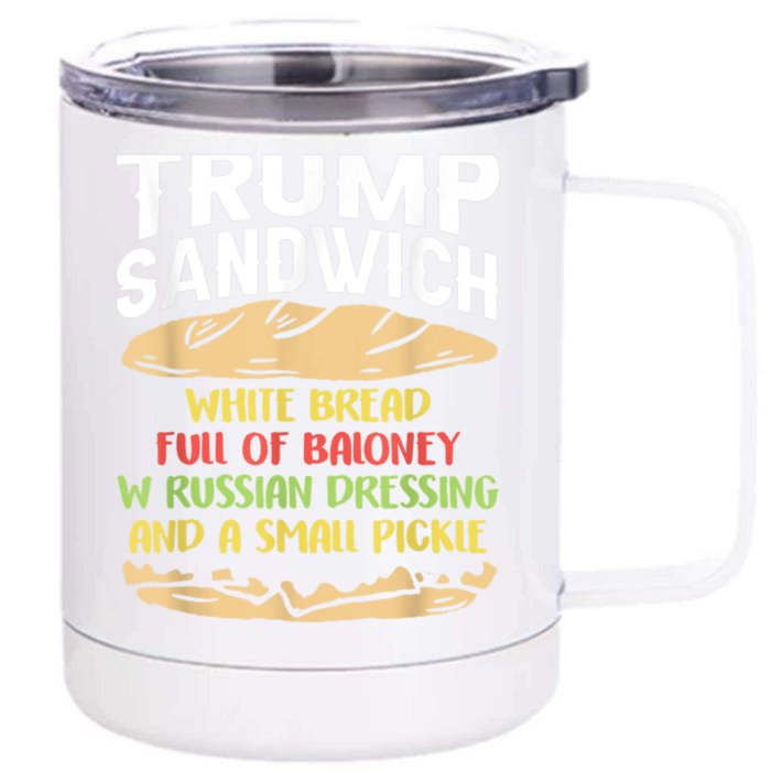 Trumps Sandwich Tshirt Front & Back 12oz Stainless Steel Tumbler Cup