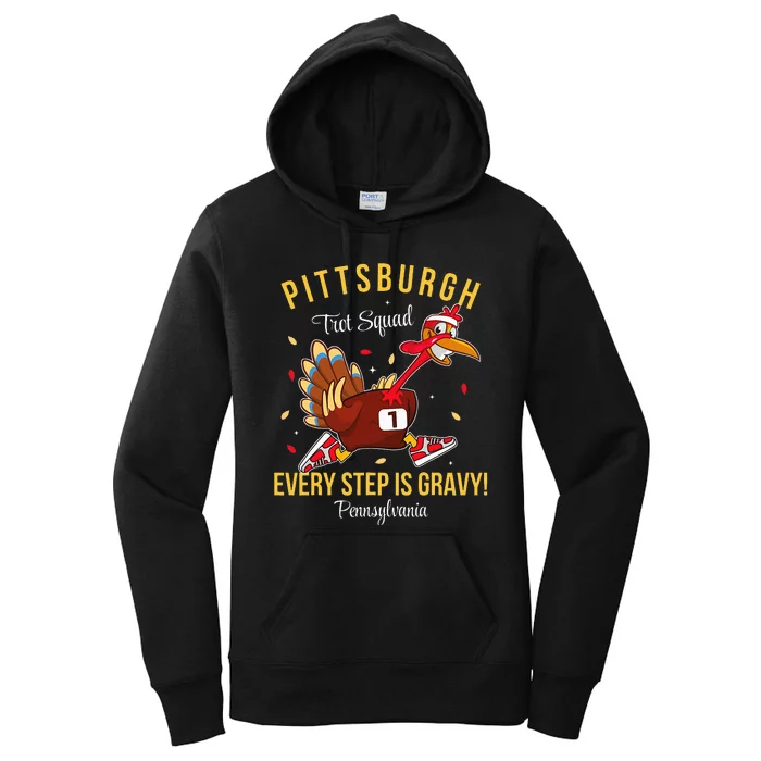 Trot Squad Turkey Thanksgiving 2024 Pennsylvania Pittsburgh Women's Pullover Hoodie