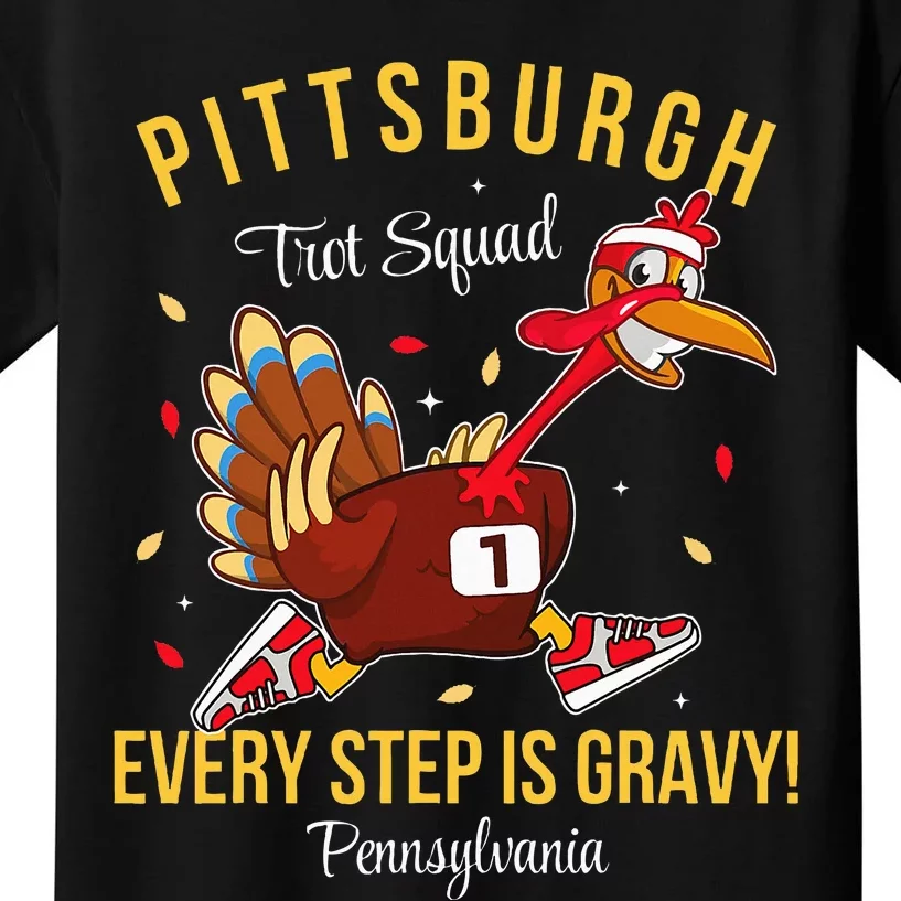 Trot Squad Turkey Thanksgiving 2024 Pennsylvania Pittsburgh Kids T-Shirt