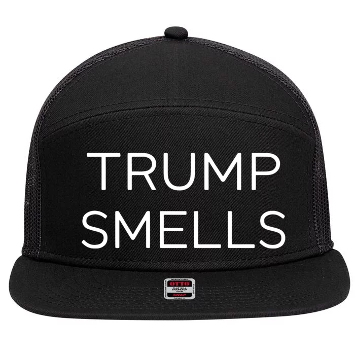 Trump Smells Trump Stinks 7 Panel Mesh Trucker Snapback Hat