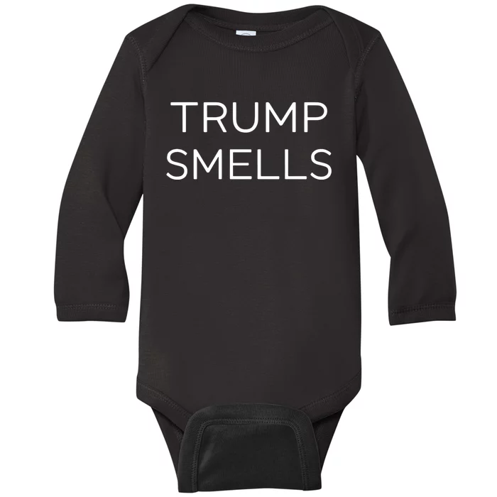 Trump Smells Trump Stinks Baby Long Sleeve Bodysuit