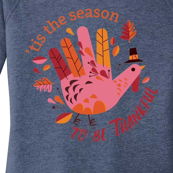 Thankful Season Turkey Women's Perfect Tri Tunic Long Sleeve Shirt