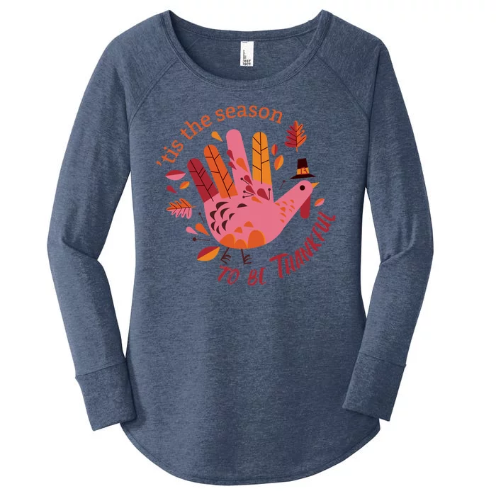 Thankful Season Turkey Women's Perfect Tri Tunic Long Sleeve Shirt