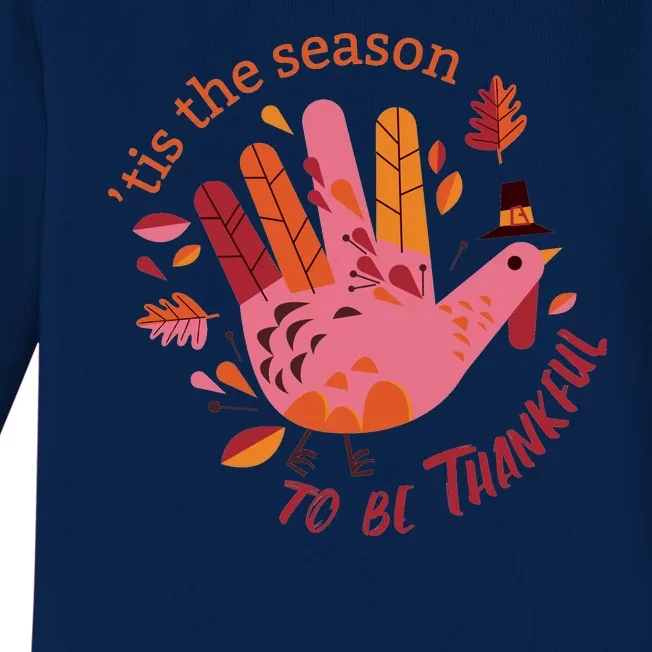 Thankful Season Turkey Baby Long Sleeve Bodysuit