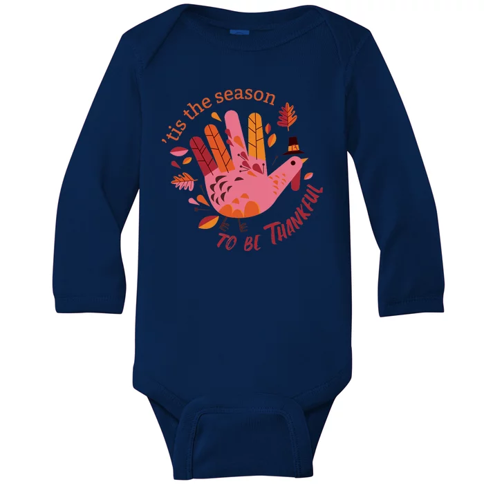 Thankful Season Turkey Baby Long Sleeve Bodysuit