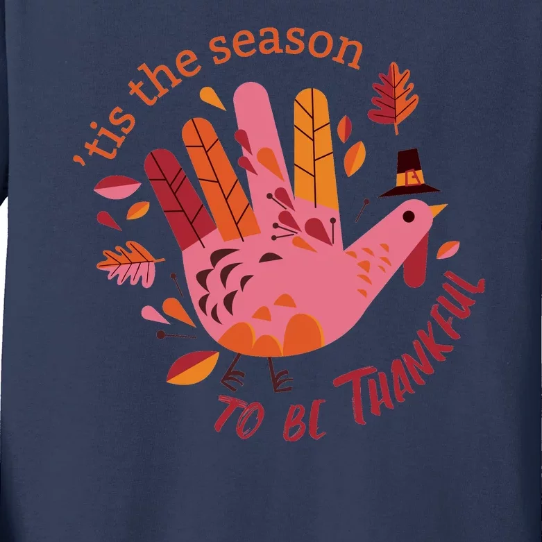 Thankful Season Turkey Kids Long Sleeve Shirt