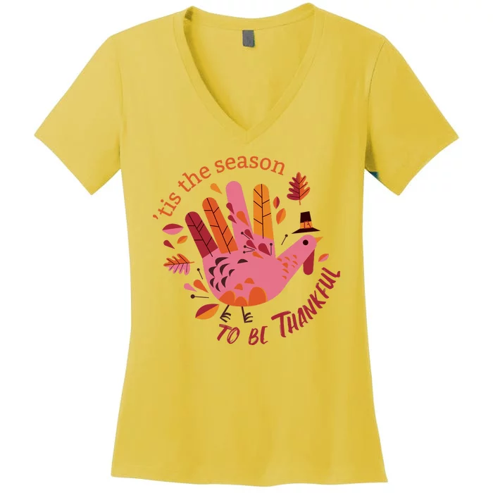 Thankful Season Turkey Women's V-Neck T-Shirt