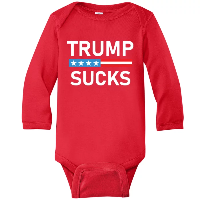 Trump Sucks Baby Long Sleeve Bodysuit