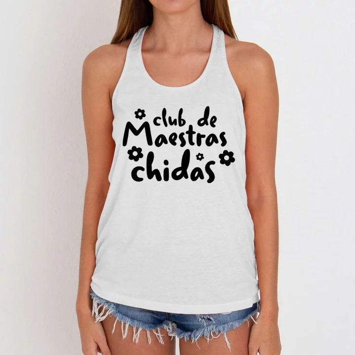 Trendy Spanish Teacher Bilingual Teacher Women's Knotted Racerback Tank