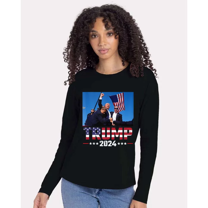 Trump Shot Trump Shooting Trump 2024 Womens Cotton Relaxed Long Sleeve T-Shirt