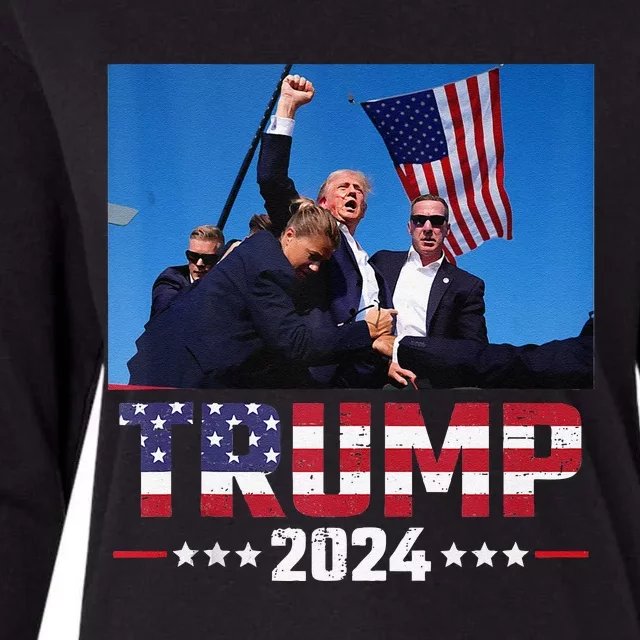 Trump Shot Trump Shooting Trump 2024 Womens Cotton Relaxed Long Sleeve T-Shirt