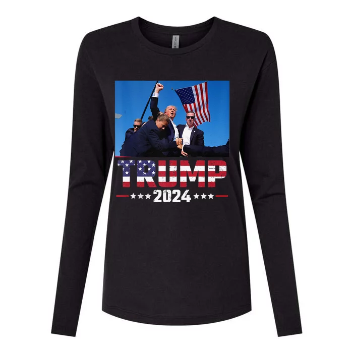 Trump Shot Trump Shooting Trump 2024 Womens Cotton Relaxed Long Sleeve T-Shirt