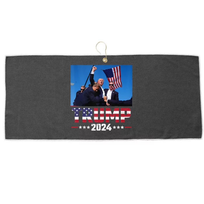 Trump Shot Trump Shooting Trump 2024 Large Microfiber Waffle Golf Towel