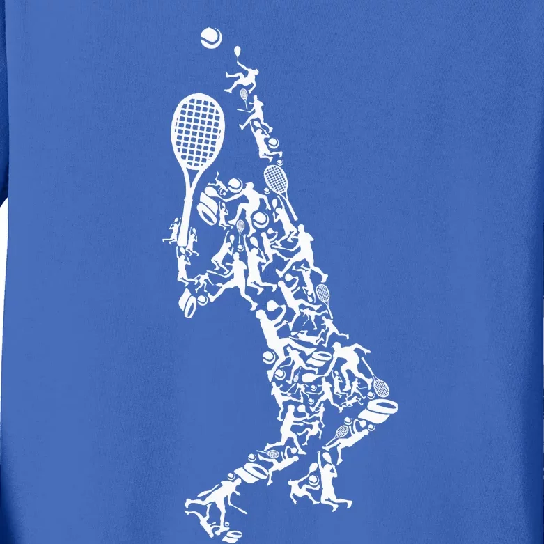 Tennis Silhouette Kids Long Sleeve Shirt