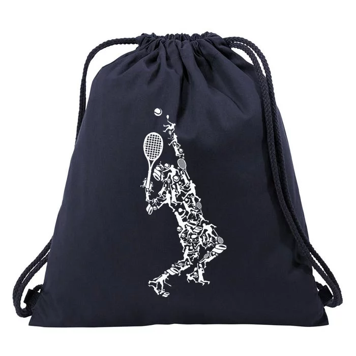 Tennis Silhouette Drawstring Bag