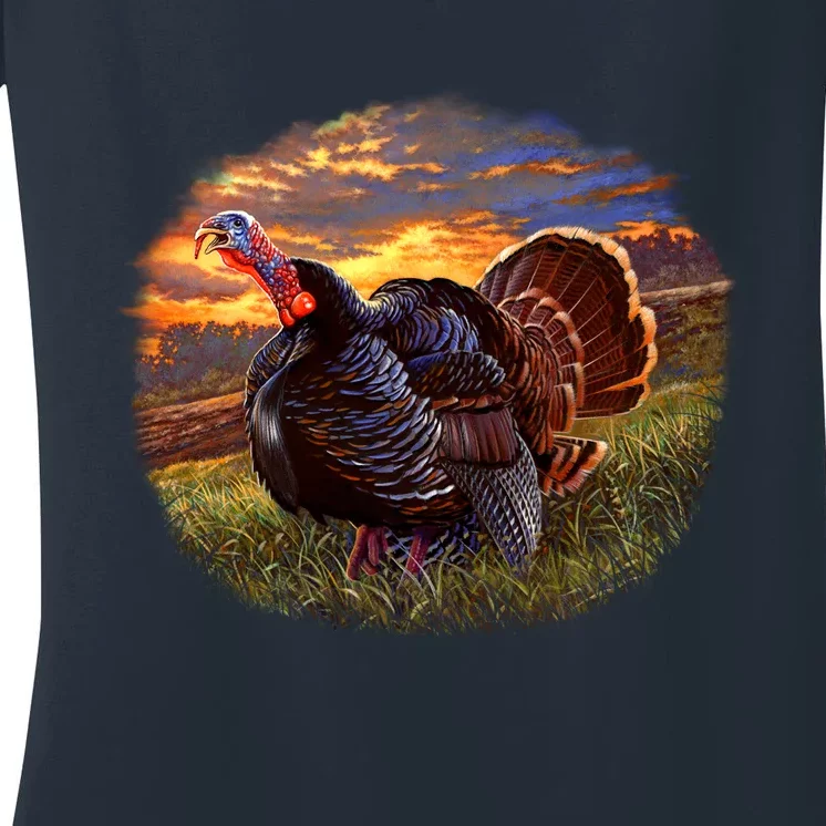 The Sunrise Turkey Women's V-Neck T-Shirt