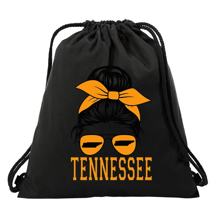 Tennessee State Tennessee Orange Game Day Messy Bun TN Drawstring Bag