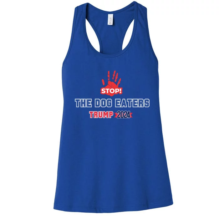 Trump Stop The Dog Eaters Trump 2024 Women's Racerback Tank