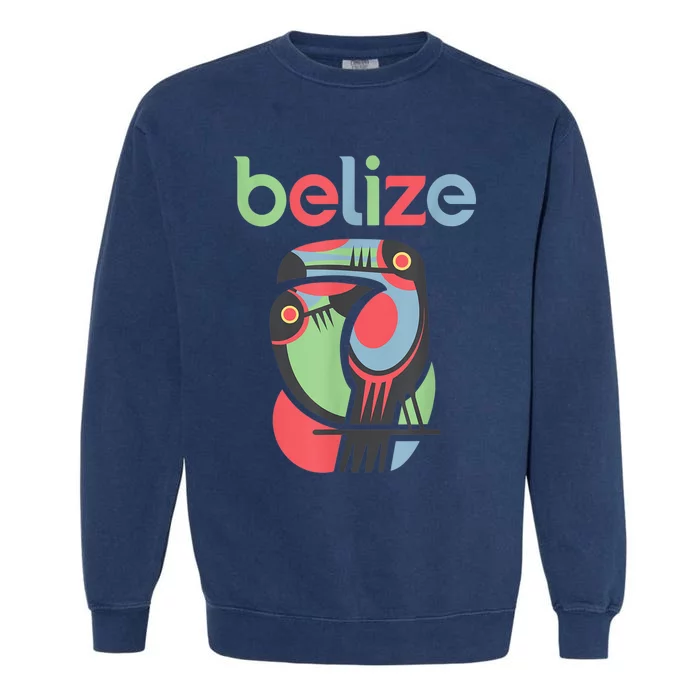 Tropical Summer Toucan Bird Colorful Belize Souvenir Garment-Dyed Sweatshirt