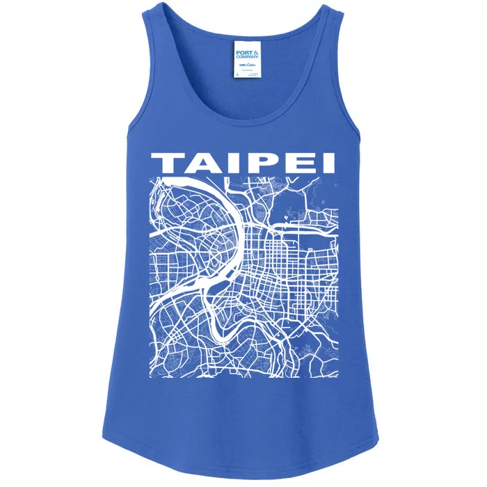 Taiwan Souvenir Taipei City Street Map Gift Ladies Essential Tank