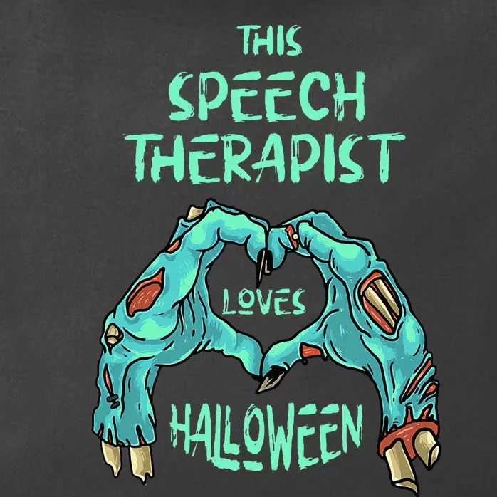 This Speech Therapist Loves Halloween Speech Therapy Zombie Zip Tote Bag