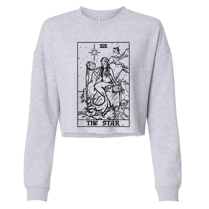 The Star Tarot Card Halloween Mermaid Gothic Witch Horror Cropped Pullover Crew