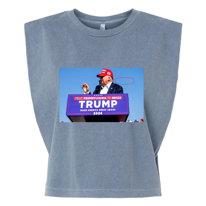 Trump Shooting Trump 2024 Ill Never Stop Fighting For My Country Garment-Dyed Women's Muscle Tee