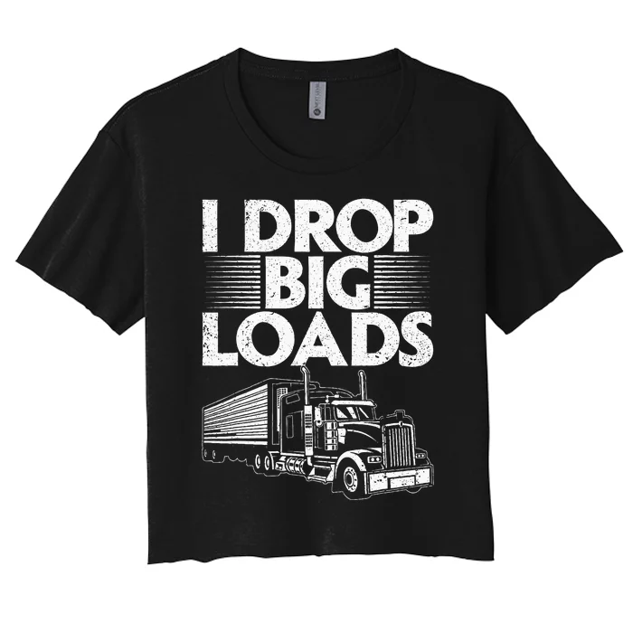 Trucker Semi Truck Driver Lover Women's Crop Top Tee