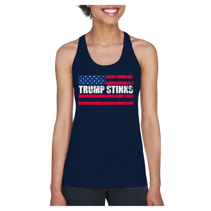 Trump Smells Trump Stinks Vintage Women's Racerback Tank