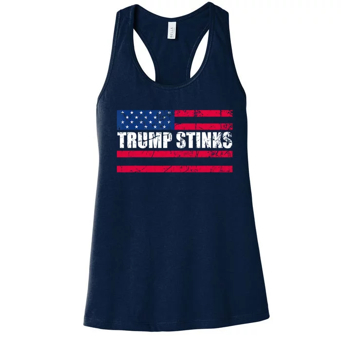 Trump Smells Trump Stinks Vintage Women's Racerback Tank